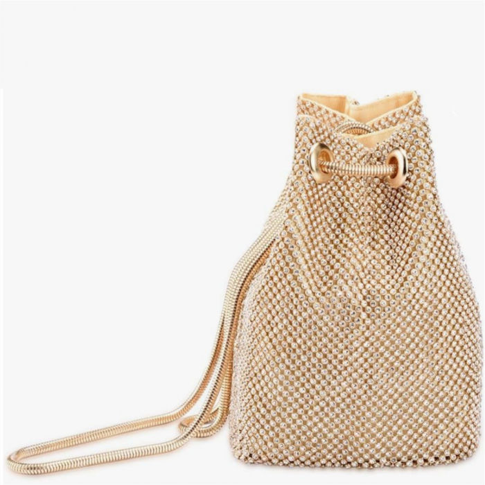 Geanta lux de ocazie tip saculet cu cristale BOEMA LUX (AURIE) [4]