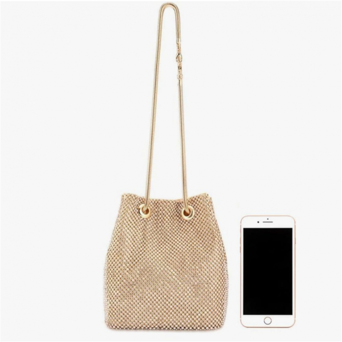 Geanta lux de ocazie tip saculet cu cristale BOEMA LUX (AURIE) [5]