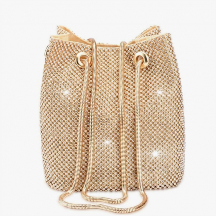 Geanta lux de ocazie tip saculet cu cristale BOEMA LUX (AURIE) [3]