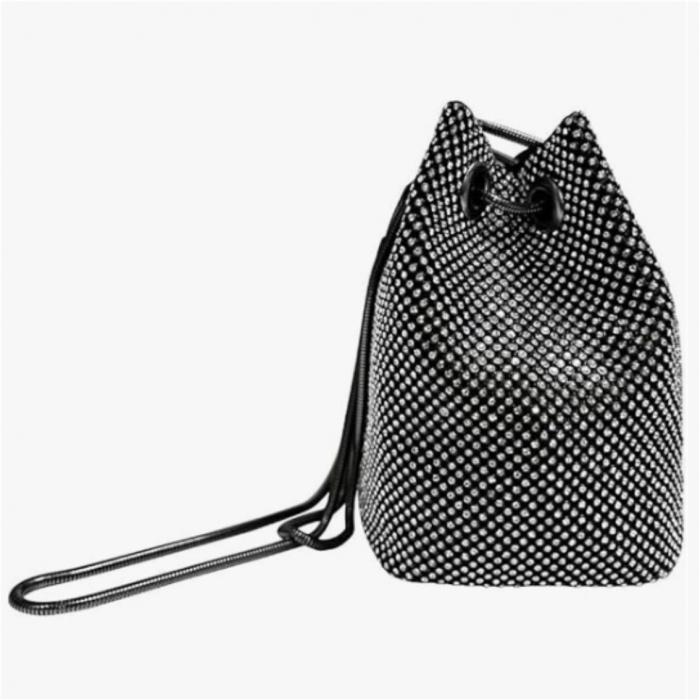 Geanta lux de ocazie tip saculet cu cristale BOEMA LUX (NEGRU) [3]