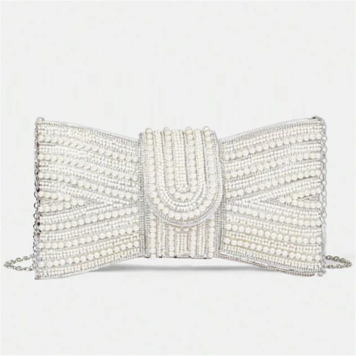 Geanta lux in forma de funda cu margele Glamour Lux (ALB) [3]