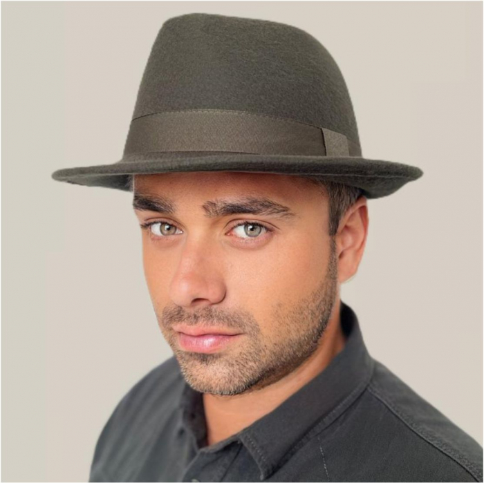 Palarie barbati din fetru lux Mister Fedora Lux (KAKI) [2]