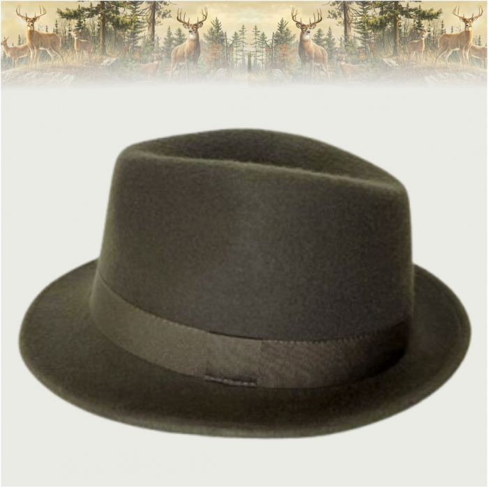 Palarie barbati din fetru lux Mister Fedora Lux (KAKI) [3]