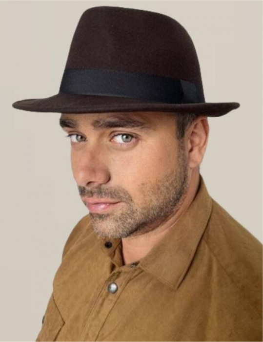 Palarie barbati din fetru lux Mister Fedora Lux (MARO) [3]