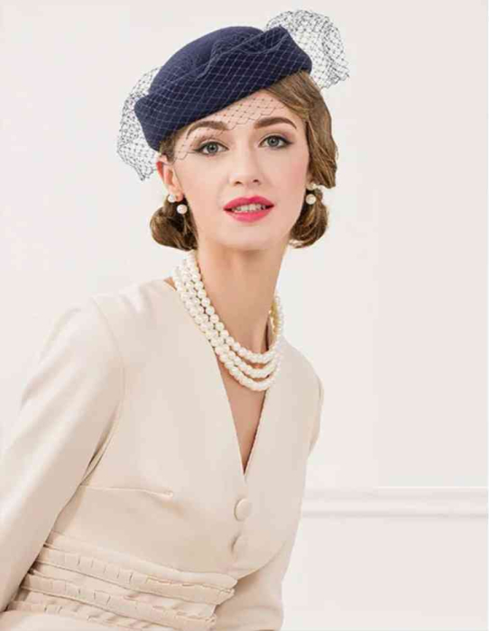 Palarie dama toca MISS PARIS -palarie neagra, reglabila [3]