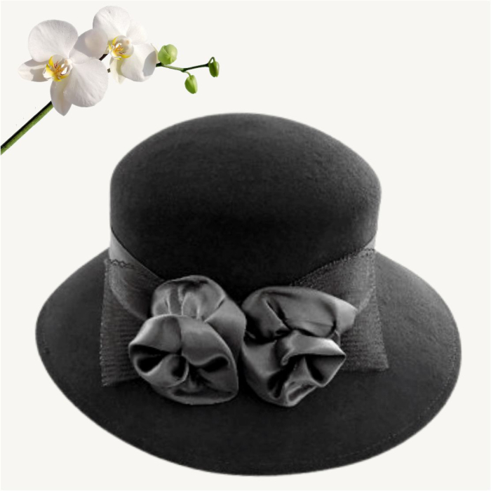 Palarie dama VENETIA LADY LUX - palarie neagra, reglabila [4]