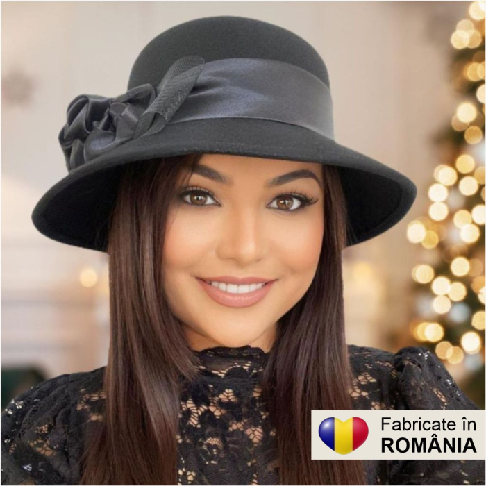 Palarie dama VENETIA LADY LUX - palarie neagra, reglabila [8]