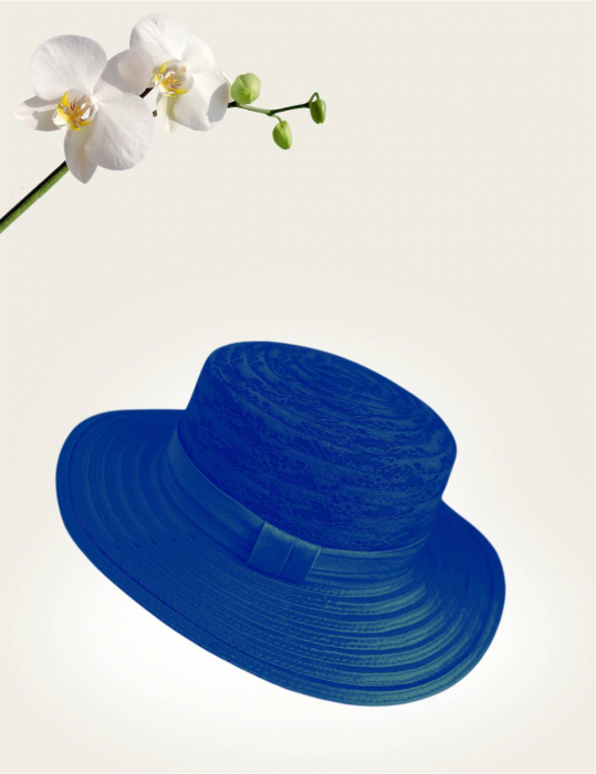 Palarie dama organza  SOFIA CHIC bleumarin, reglabila [4]