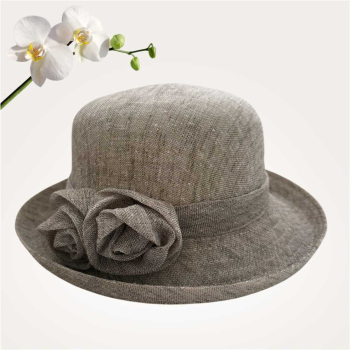 Palarie dama cu boruri rotunde MICHELLE maro, reglabila [5]