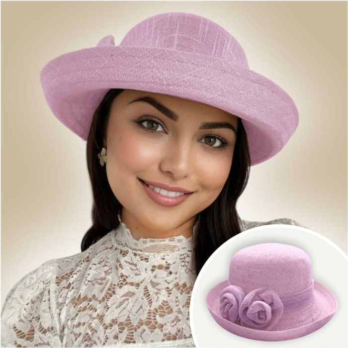 Palarie dama cu boruri rotunde MICHELLE mov, reglabila [5]
