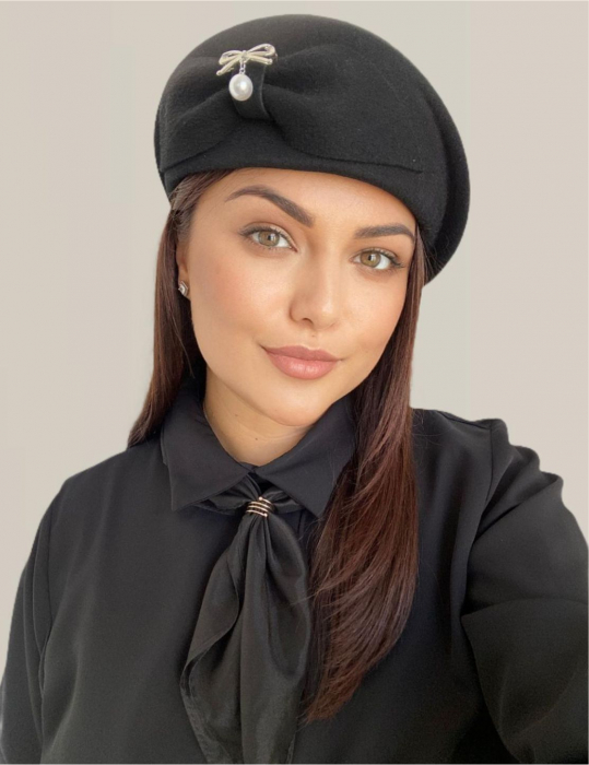 Palarie dama toca PRINCESS LADY -palarie neagra, reglabila [3]