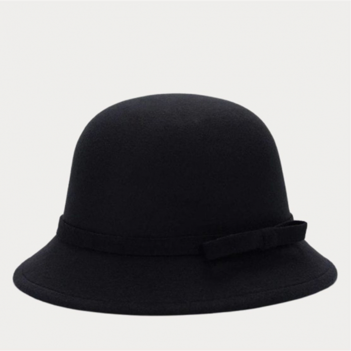 Palarie dama cu boruri mici MISS negru, reglabila [4]
