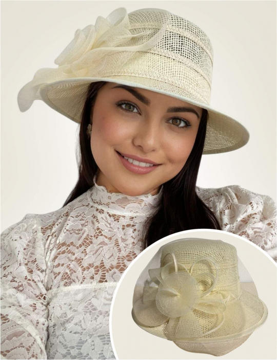 Palarie de soare de lux Coralia Lux  (CREM) - marime unica, reglabila [1]