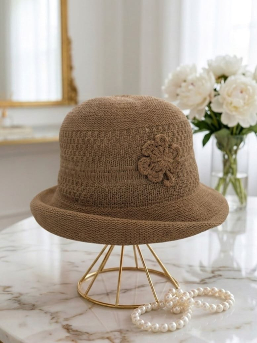 Palarie de soare de lux cu boruri mici FLORENCE CHIC (MARO) - marime unica, reglabila, pliabila [2]