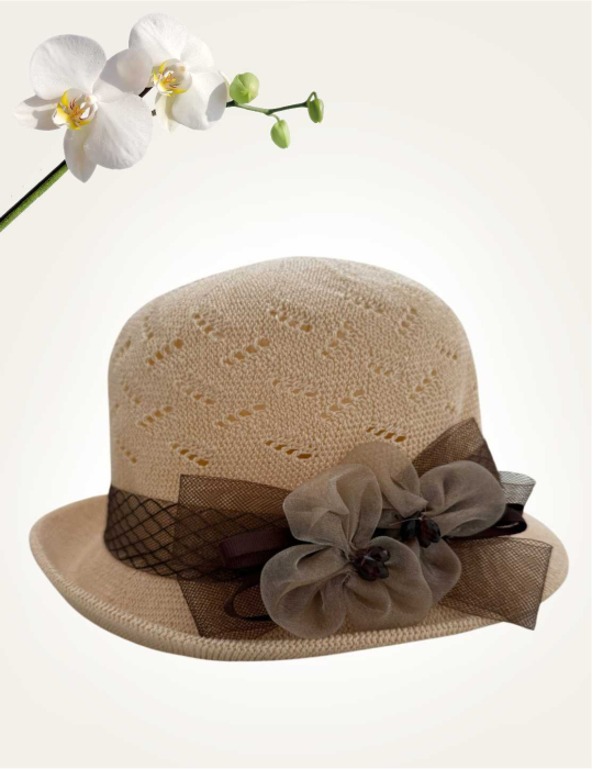 Palarie de soare de lux cu boruri mici ROSA LUX (CREM) - marime unica, reglabila, pliabila [4]