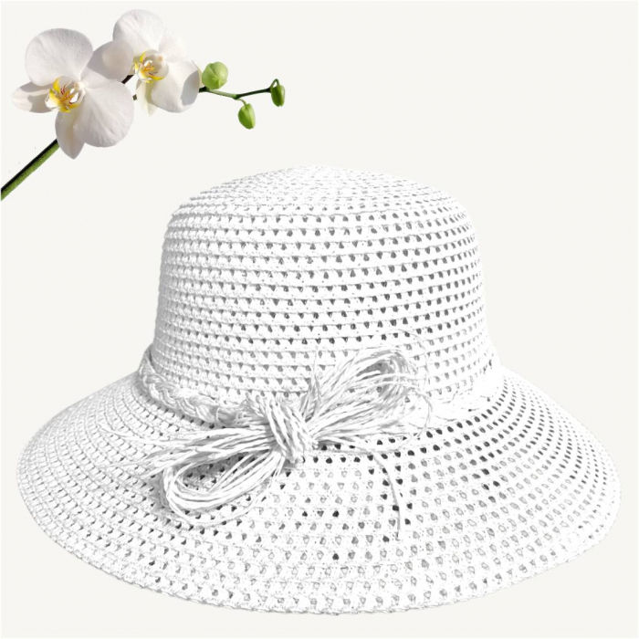 Palarie dama cu boruri medii SIDONIA LUX alb, reglabila [5]