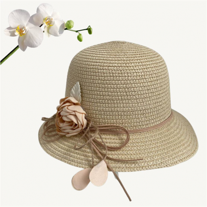 Palarie dama cu boruri mici CALIPSO crem, reglabila [4]