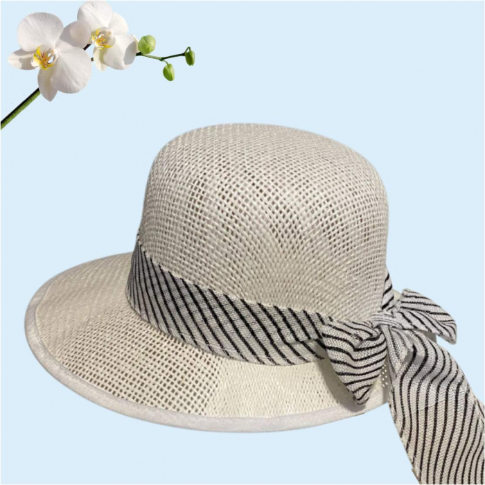 Palarie de soare de lux cu boruri tip sepcuta COCHETTE LUX (ALB) - marime unica, reglabila [4]