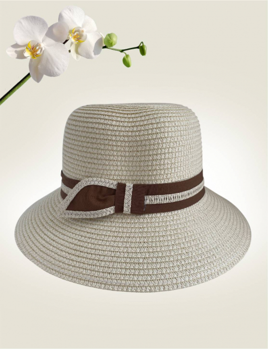 Palarii dama boruri medii Olimpia Lux- palarie crem, reglabila [3]