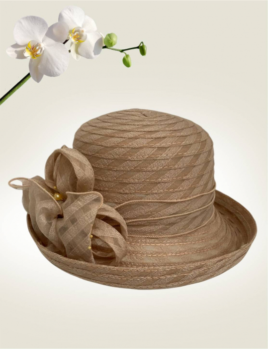 Palarie dama boruri cu boruri rulate CARLA-palarie maro, reglabila [4]