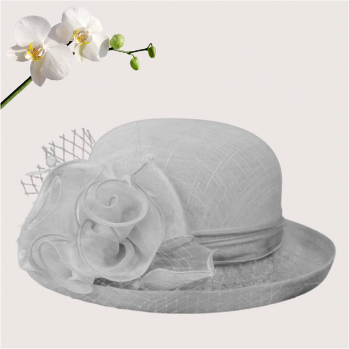 Palarie dama boruri rulate Elenia-palarie gri, reglabila [3]