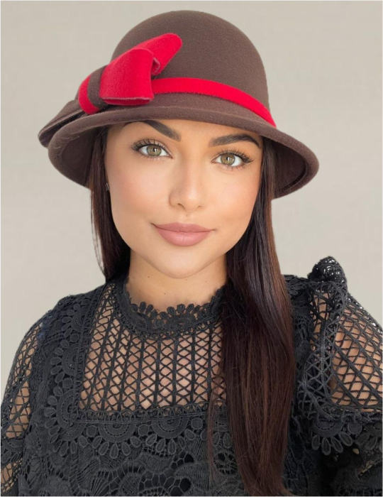 Palarie dama fetru Rose-palarie neagra, palarie reglabila [3]