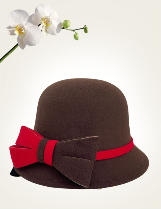 Palarie dama fetru Rose-palarie neagra, palarie reglabila [4]