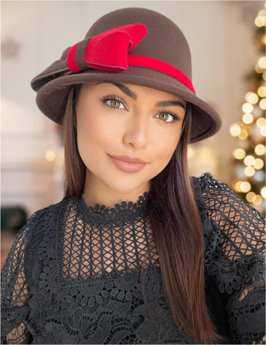 Palarie dama fetru Rose-palarie neagra, palarie reglabila [1]