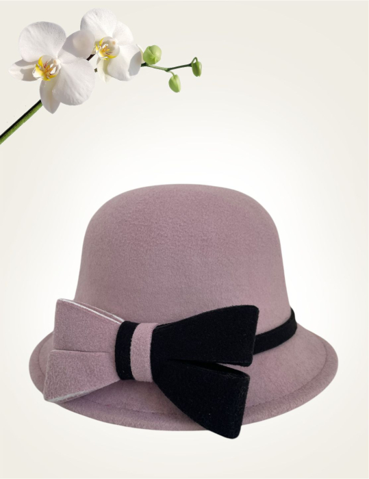 Palarie dama fetru Rose-palarie neagra, palarie reglabila [4]