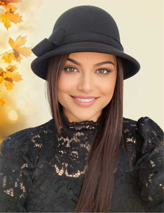 Palarii dama de toamna MISS ALISS (NEGRU) - marime unica, reglabila [1]