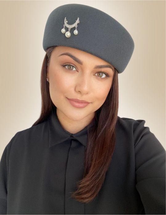 Palarie dama toca ROYAL LUX -palarie gri, reglabila [1]