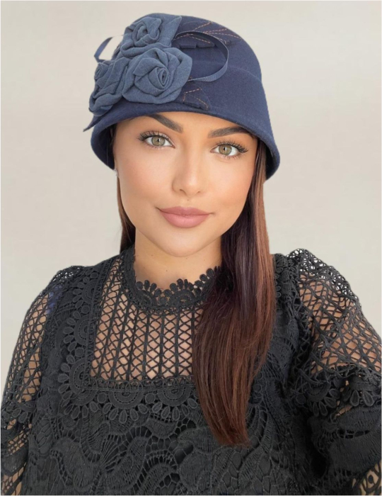 Palarie dama fetru Ariana-palarie bleumarin [3]