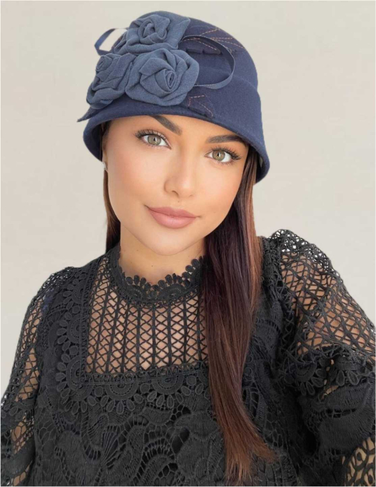 Palarie dama fetru Ariana-palarie bleumarin [2]