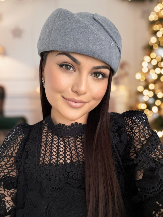 Palarii dama tip toca din fetru lux CALLIA LUX (GRI) - marime unica, reglabila [2]