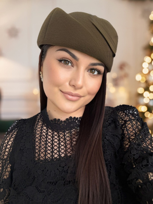 Palarii dama tip toca din fetru lux CALLIA LUX (KAKI) - marime unica, reglabila [2]