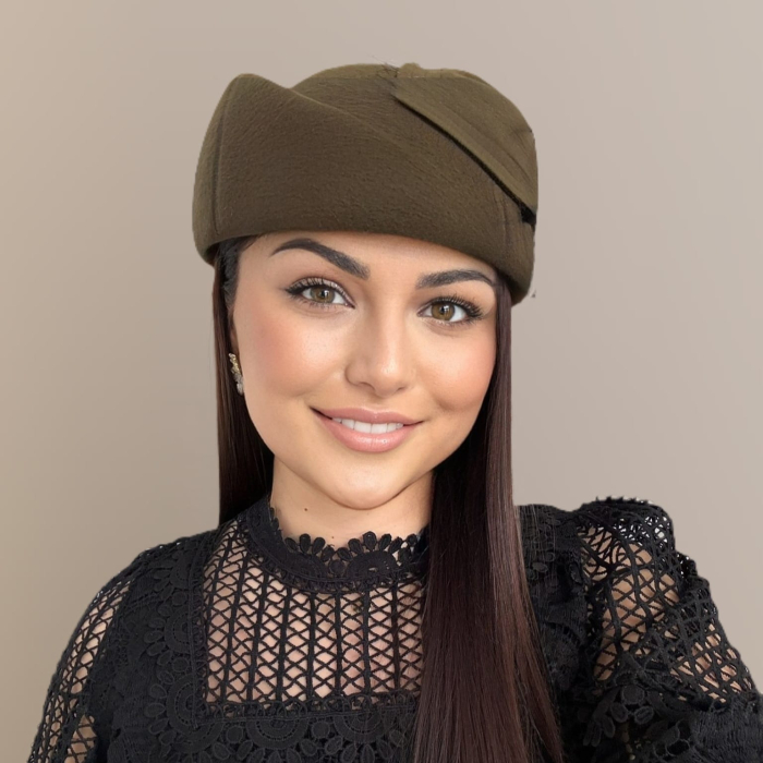 Palarii dama tip toca din fetru lux CALLIA LUX (KAKI) - marime unica, reglabila [5]