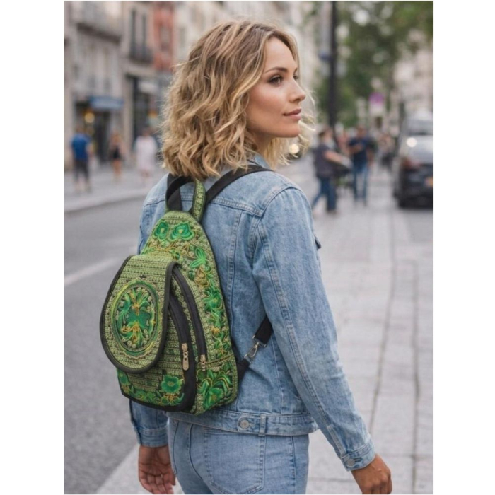 Rucsac  elegant de dama - Fantezie Chic - Verde [2]