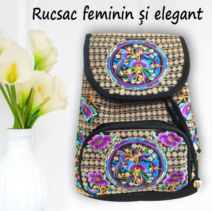 Rucsac  elegant de dama - Fantezie in Mov [2]