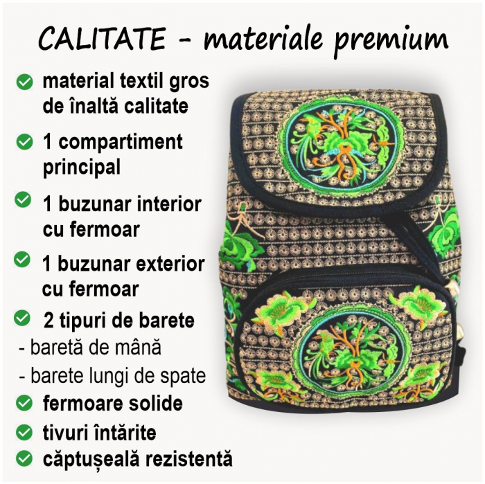 Rucsac  elegant de dama - Fantezie in Verde [5]