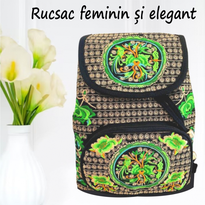 Rucsac  elegant de dama - Fantezie in Verde [2]