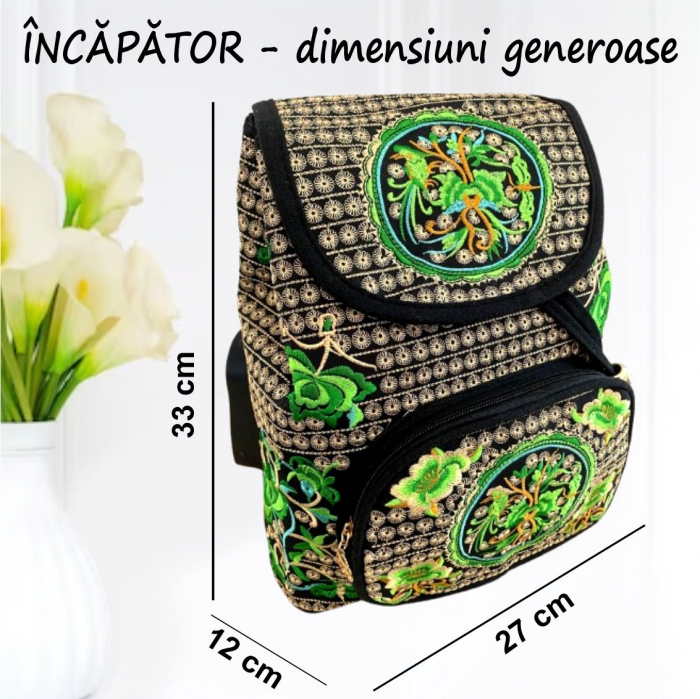 Rucsac  elegant de dama - Fantezie in Verde [4]