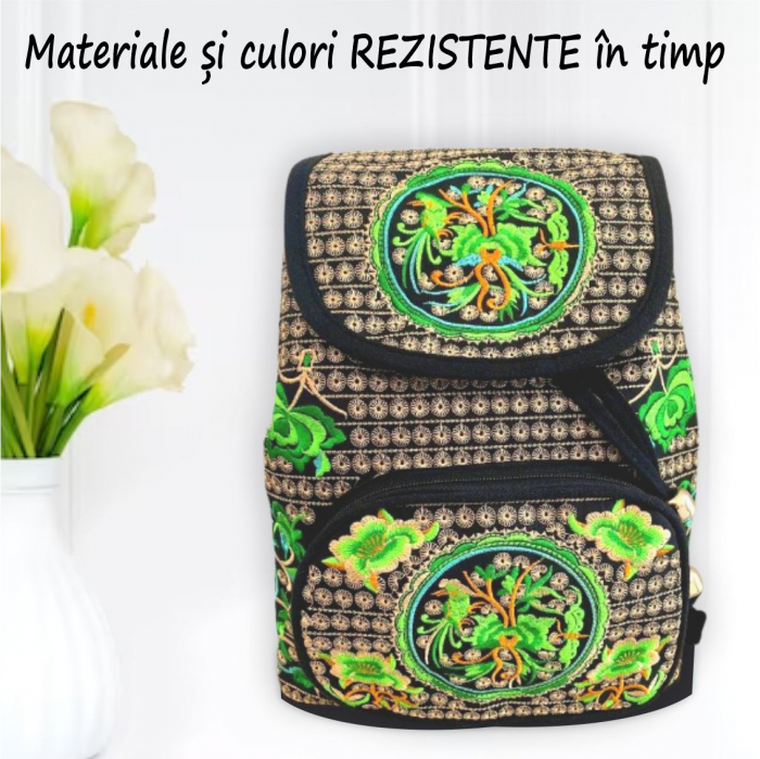Rucsac  elegant de dama - Fantezie - Verde [4]