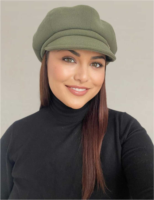 Sapca eleganta din stofa lux cu cozoroc Samira (KAKI) - marime UNIVERSALA [4]