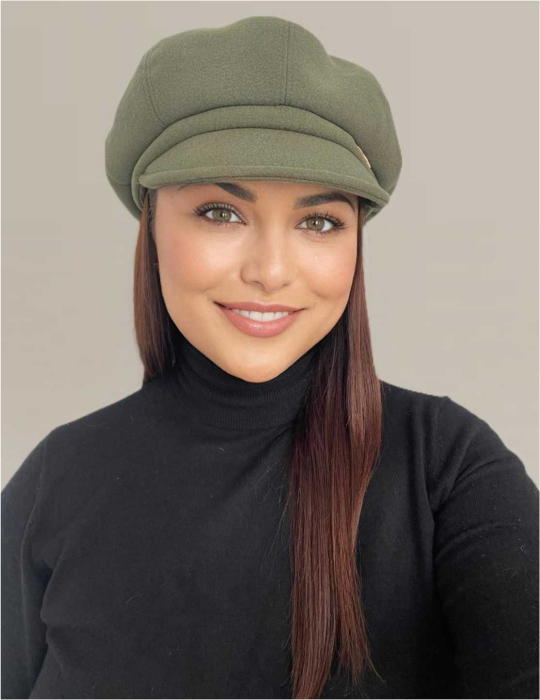 Sapca eleganta din stofa lux cu cozoroc Samira (KAKI) - marime UNIVERSALA [2]