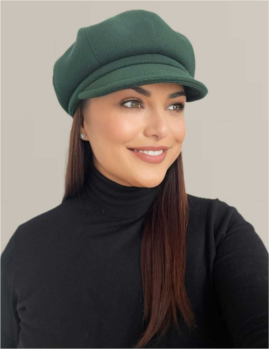 Sapca eleganta din stofa lux cu cozoroc Samira (VERDE) - marime UNIVERSALA [4]