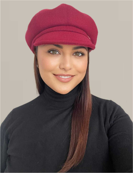 Sapca eleganta din stofa lux cu cozoroc Samira (GRENA) - marime UNIVERSALA [3]