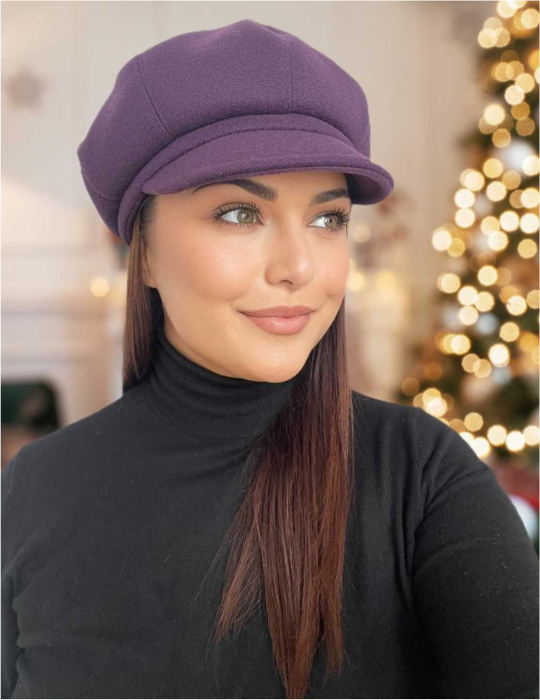 Sapca eleganta din stofa lux cu cozoroc Samira (MOV) - marime UNIVERSALA [2]