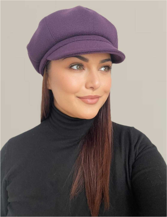 Sapca eleganta din stofa lux cu cozoroc Samira (MOV) - marime UNIVERSALA [4]