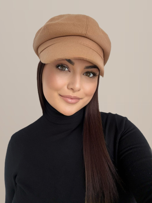 Sapca eleganta din stofa lux GLORIA CHIC (MARO deschis) - marime UNICA, reglabila [2]