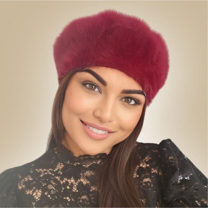 Set 2 caciuli din lana de Angora - Princess Duo (NEGRU+GRENA) - marime universala [5]